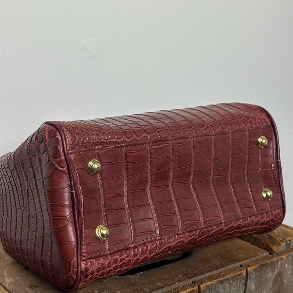 Crocodile handbag Der Dau Custom in Burgundy purse Equestrian - Picture 4 of 11